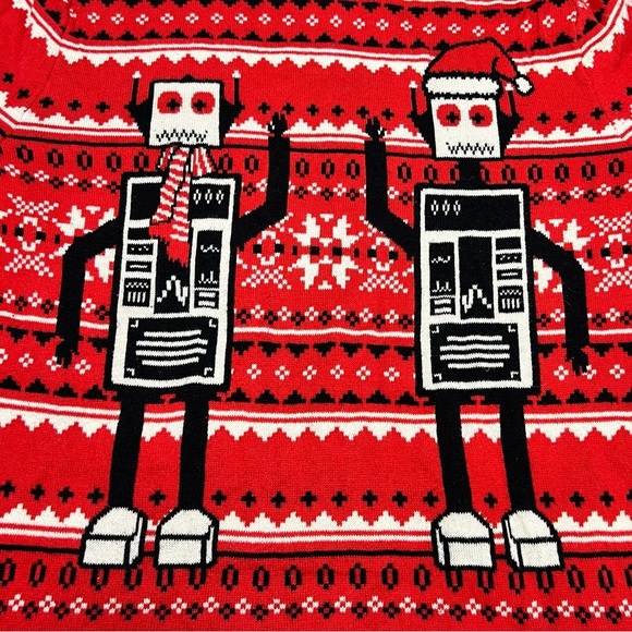 Alex Stevens Red Robot Ugly Christmas Sweater Size Large - Picture 2 of 8